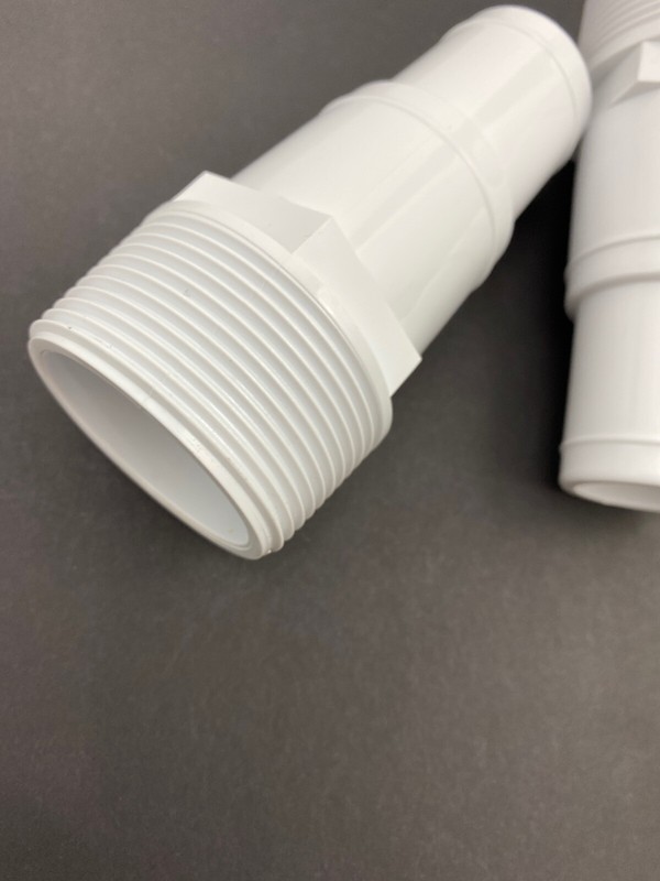 2 Pool Filter Pump HOSE ADAPTER 1 1/4"-1 1/2" Thread 1.5" Fitting PVC White gallery