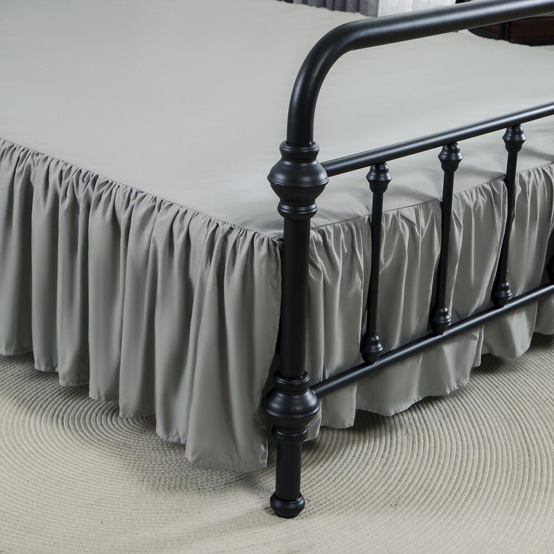 Luxury Dust Ruffle Microfiber 14"Drop Super Soft Pleated Bed Skirt Tailored Drop gallery