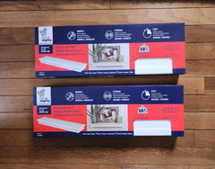 2 NIB High & Mighty White Floating Shelf Beveled Edge 18″ holds 15lbs Free Ship