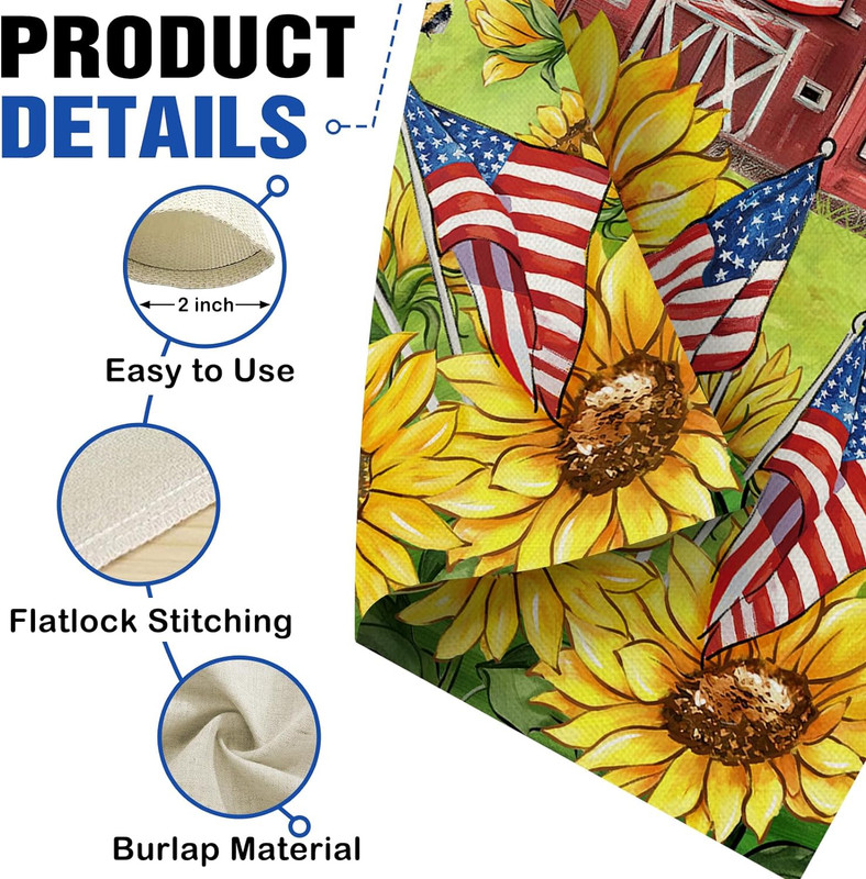 Spring Summer Sunflower Decorative Garden Flag, America Country Floral Flower Fa gallery