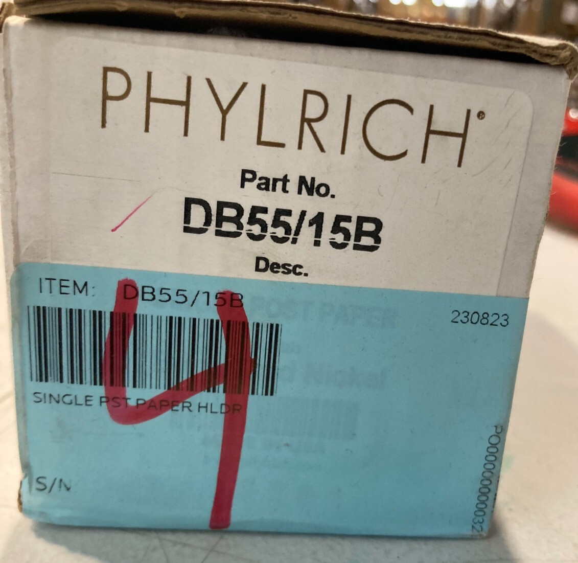 Phylrich DB55/15B Basic II 5 3/8" Toilet Paper Holder in BURNISHED NICKEL New! gallery