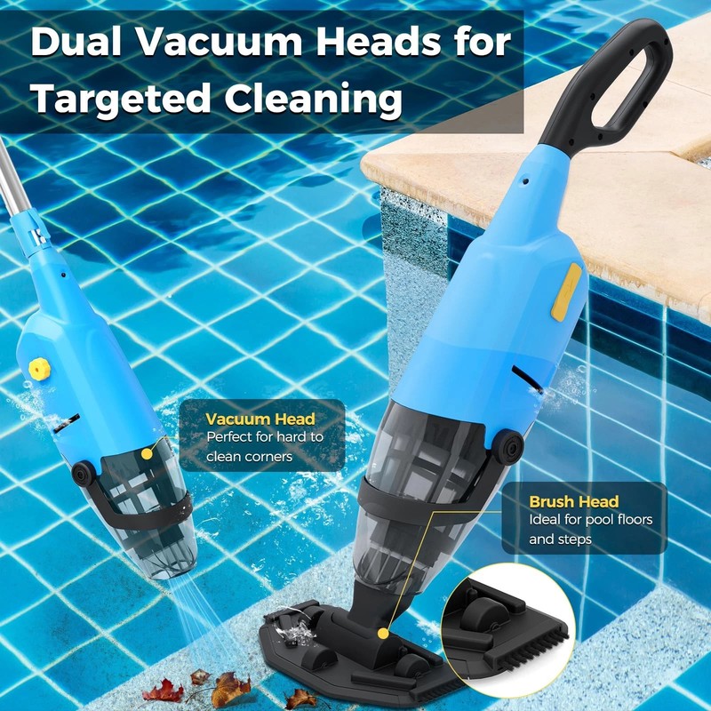 Cordless Pool Vacuum Rechargeable Handheld Pool/Spa Vacuum 90 Min Runtime gallery