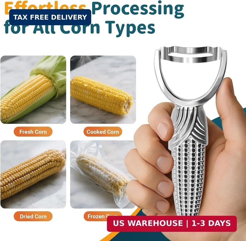 Corn Stripper Tool, Stainless Steel Corn Peeler - Easy to Use Manual Tool for Co gallery