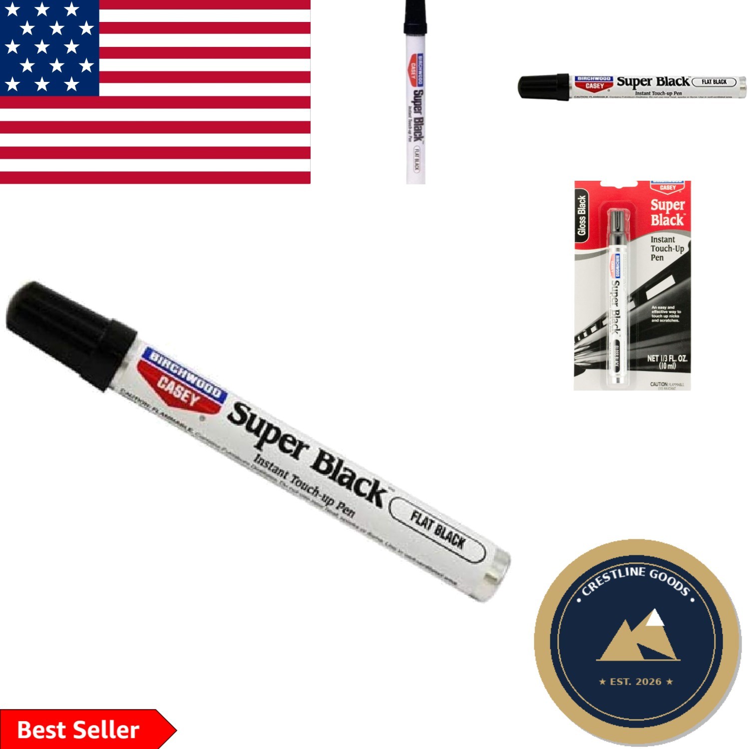 Versatile Fast-Drying Super Black Touch-Up Pen - For Metal & Plastic Surfaces gallery