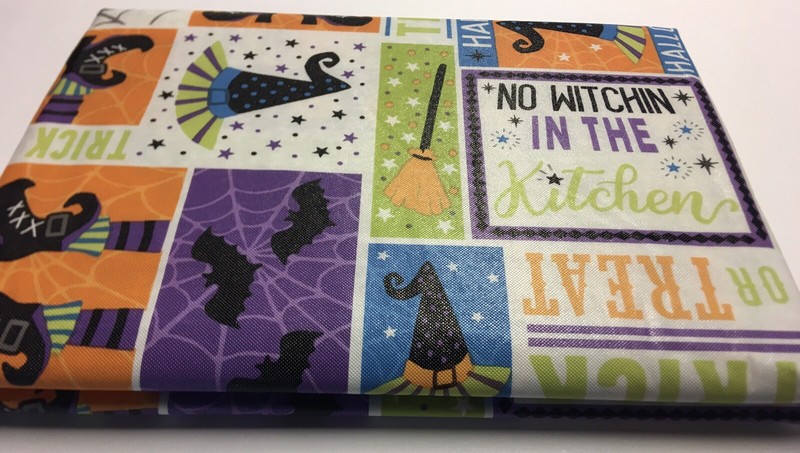 Halloween Vinyl Tablecloth Witch Theme No Witchin’ In The Kitchen 52x70 New gallery