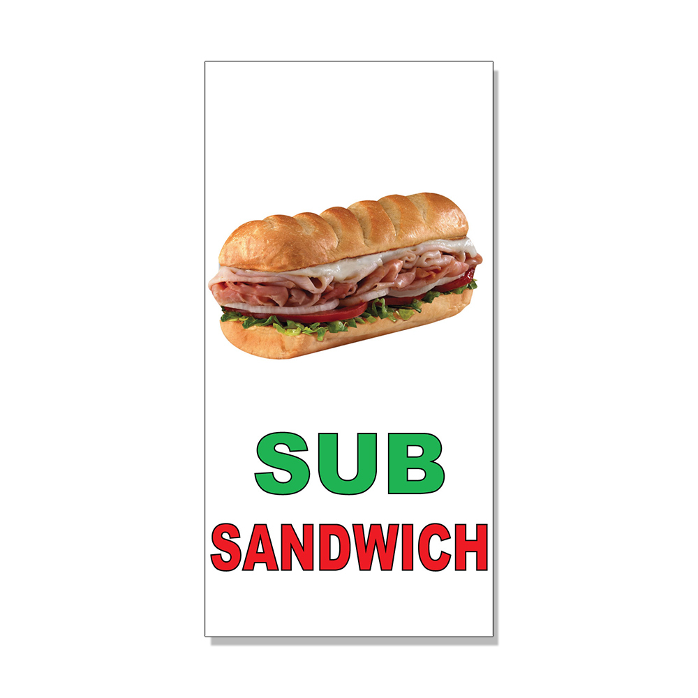 Sub Sandwich Green Red Bar Restaurant DECAL STICKER Retail Store Sign gallery