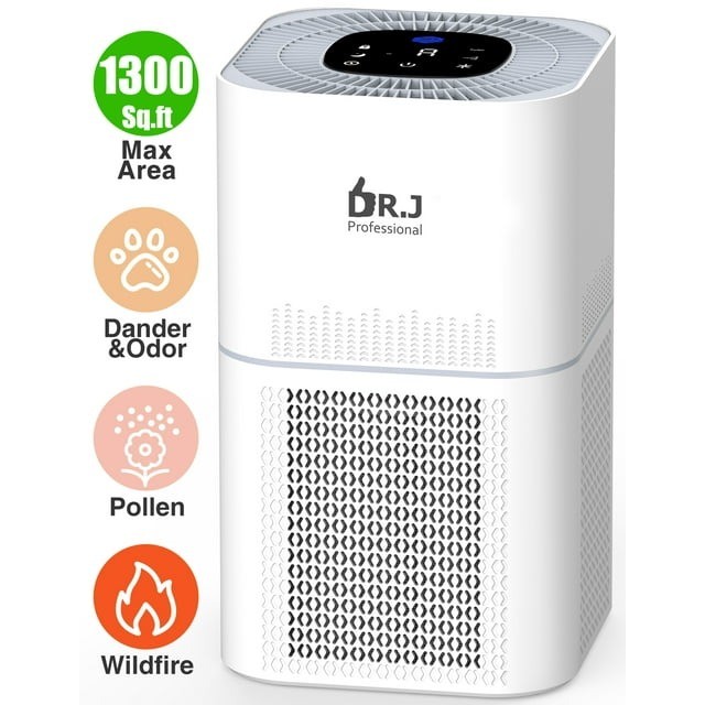 DR. J Professional AP206 1300sq.ft HEPA Air Purifiers, White gallery