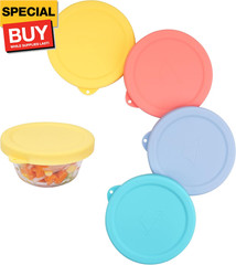 4 PCS Silicone Replacement Lids for Pyrex and Anchor Hocking Glass Custard Cups