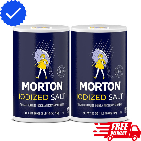 Morton Iodized Salt Round Cans All-Purpose, 26 Ounce (Pack of 2) … gallery