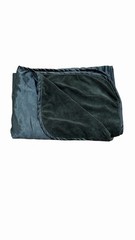 HTF Brookstone NAP Forest Green Throw Blanket Satin One Layer Travel “48×35”