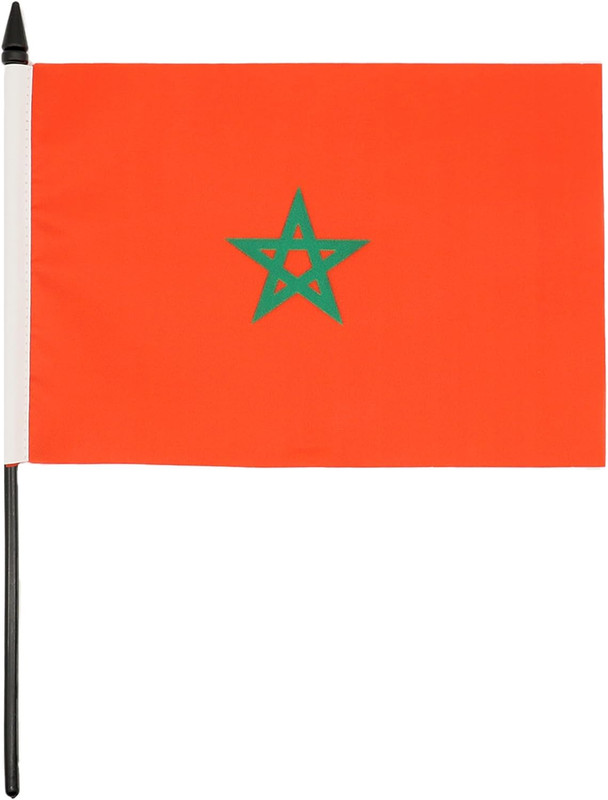 Morocco Table Flag 5'' X 8'' - Moroccan Desk Flag 21 X 14 Cm - Black Pl gallery