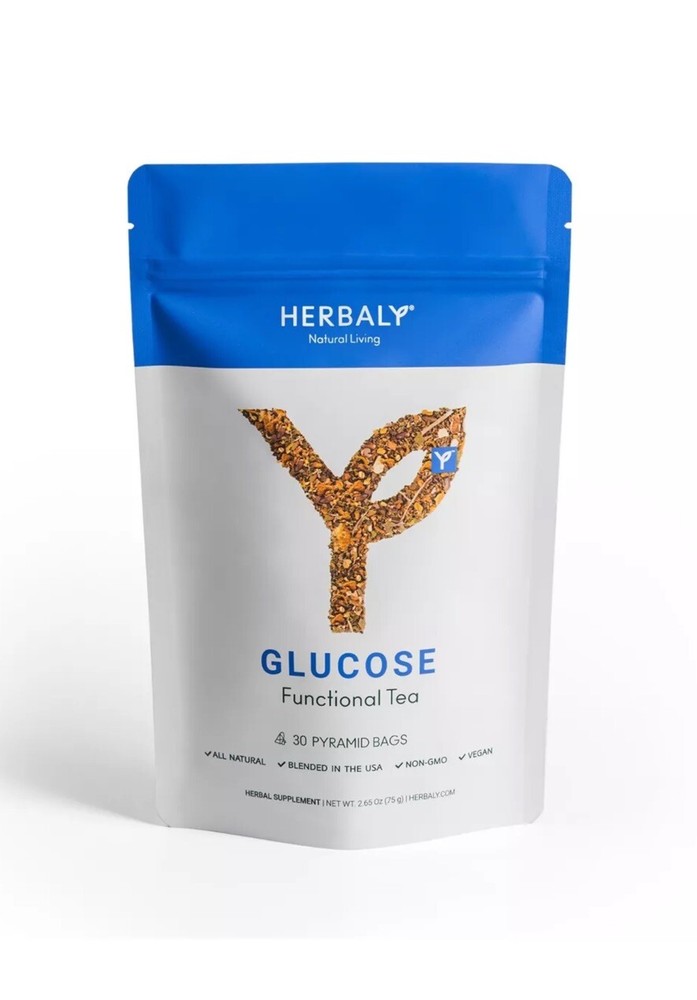 HERBALY Glucose Functional Tea Organic Blood Sugar Wellness