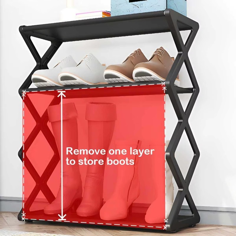 4 Tier Shoe Rack, Narrow Stackable Shoe Storage Organizer Shelf gallery