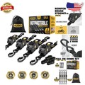 Auto Retractable Ratchet Straps 4pc, 1200lb, Alloy Steel, Polyester, Soft Loops gallery