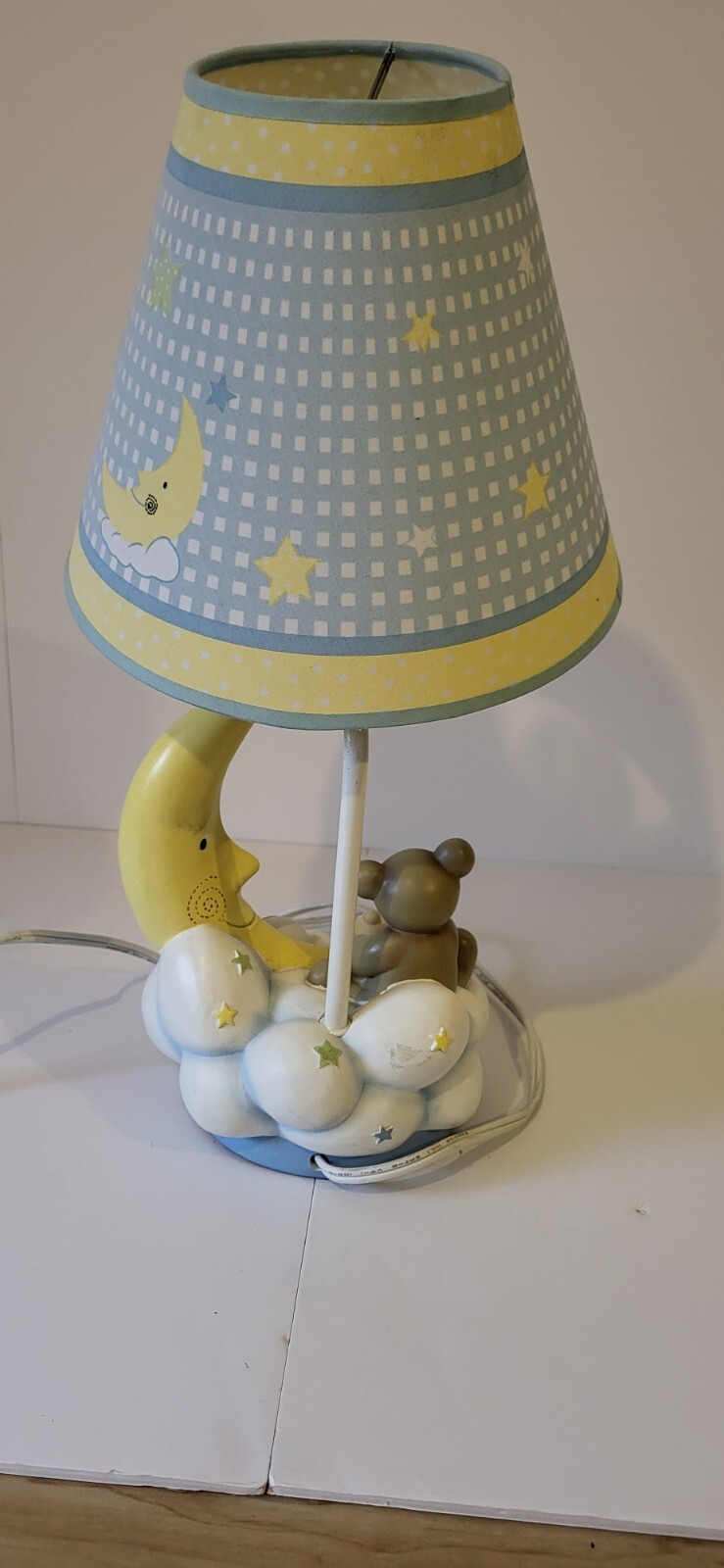 bedside lamp for children, bear and moon on clouds gallery