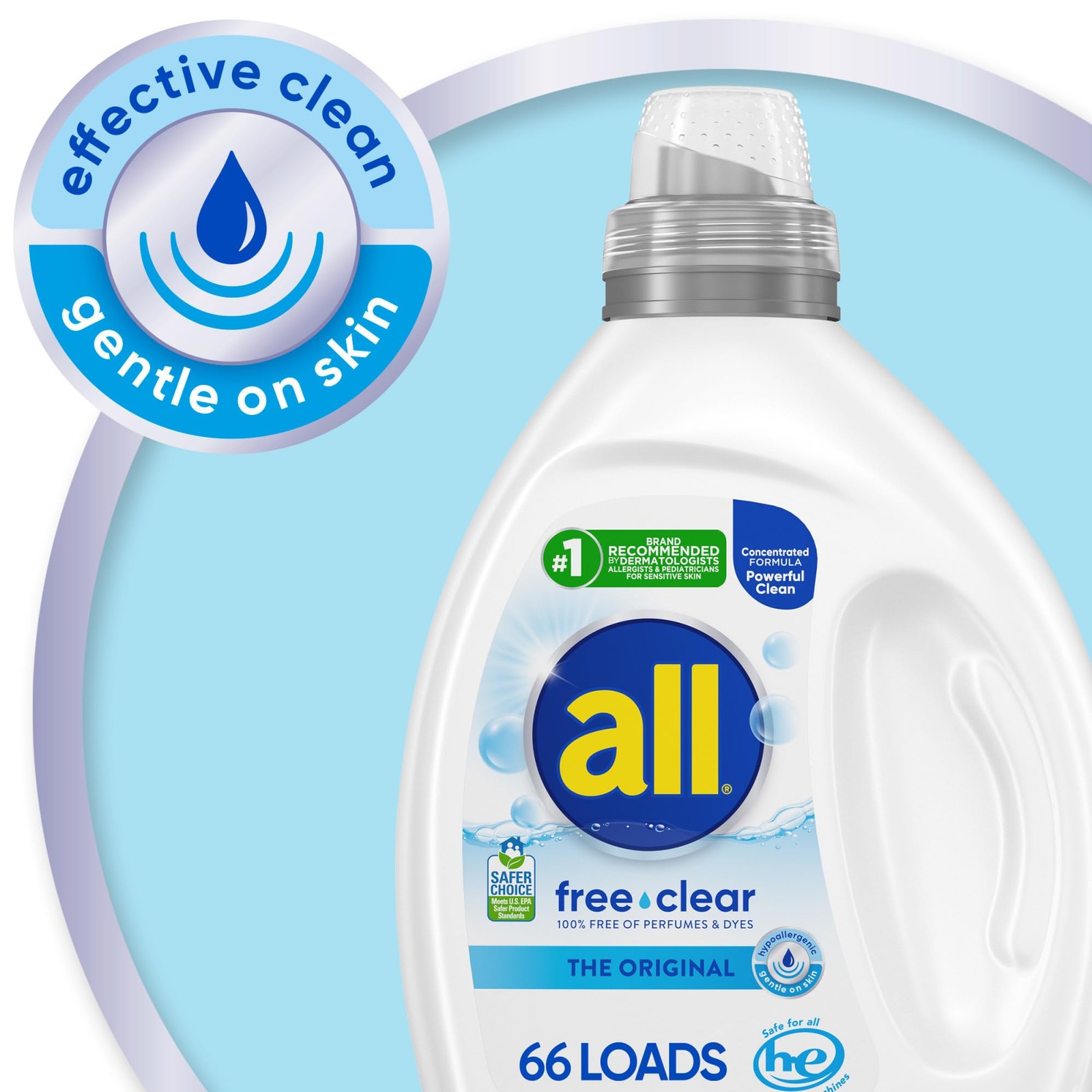 clear, , Liquid Laundry Detergent for Sensitive Skin, Unscented and Hypoaller... gallery