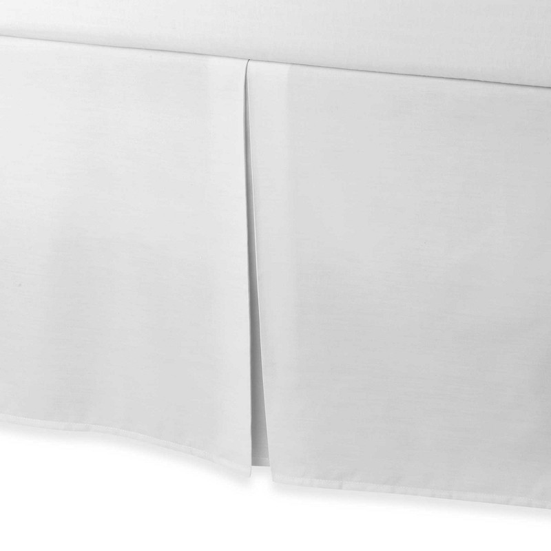 3 Sided Tailored Bed Skirt - Solid White 625 TC Egyptian Cotton - Open Corner gallery