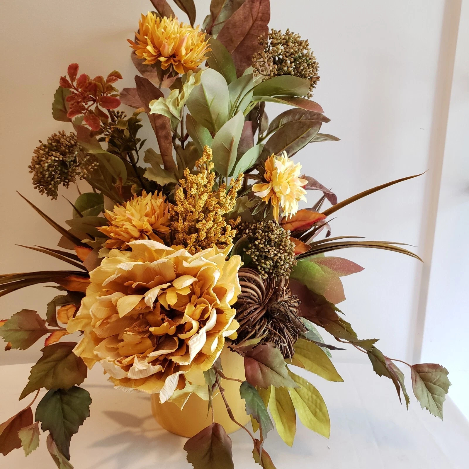 Fall Floral Centerpiece, Autumn Table Arrangement, Pumpkin Decor, Thanksgiving gallery
