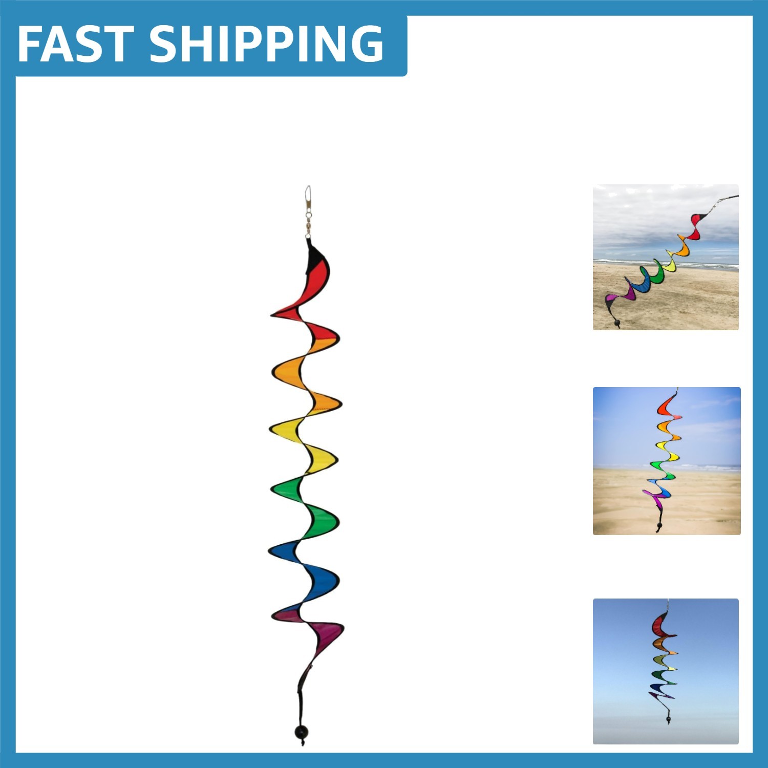 Kinetic 24-Inch Rainbow Wind Spinner - Portable Outdoor Fun for All Ages gallery