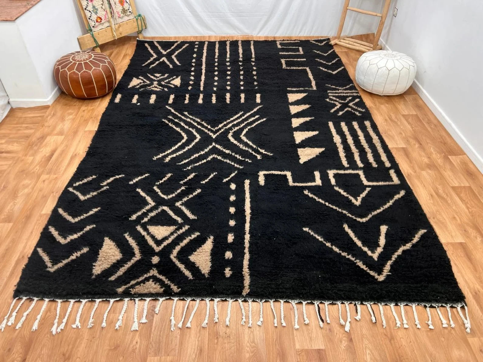 Black Beautiful Moroccan rug - Custom wool rug - Handmade rug gallery
