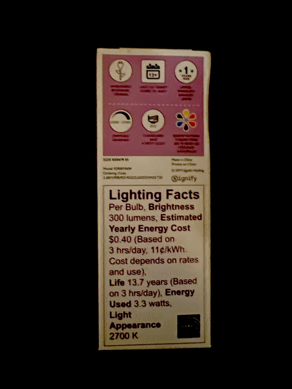 10 Pack PHILIPS 549568 LED Bulb B11 3.3W 300 Lumen 2700K 90CRI 120V Dimmable E12 gallery
