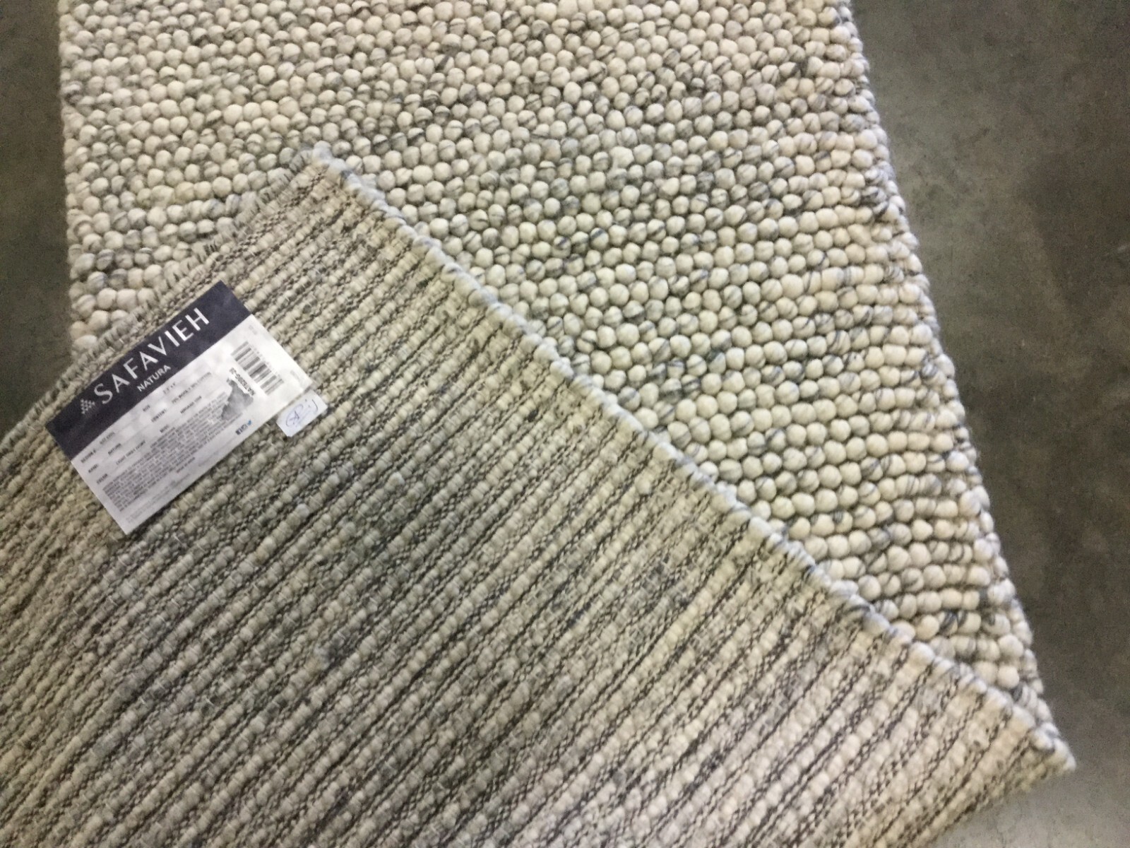 L GREY / IVORY 2'-3" x 8'-0" Back Stain Rug, Reduced Price 1172668583 NAT620G-28 gallery
