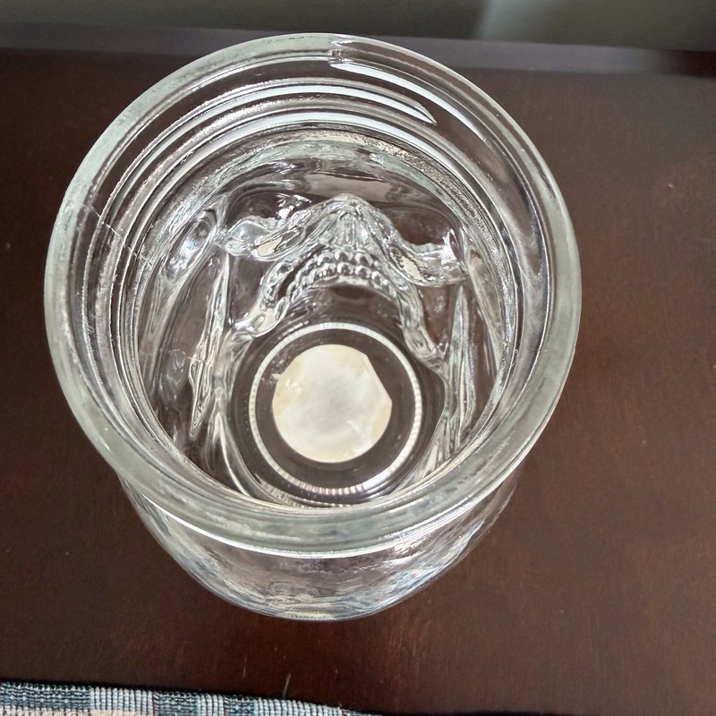 Skull shaped clear glass drinking mason jar no lid Halloween theme gallery