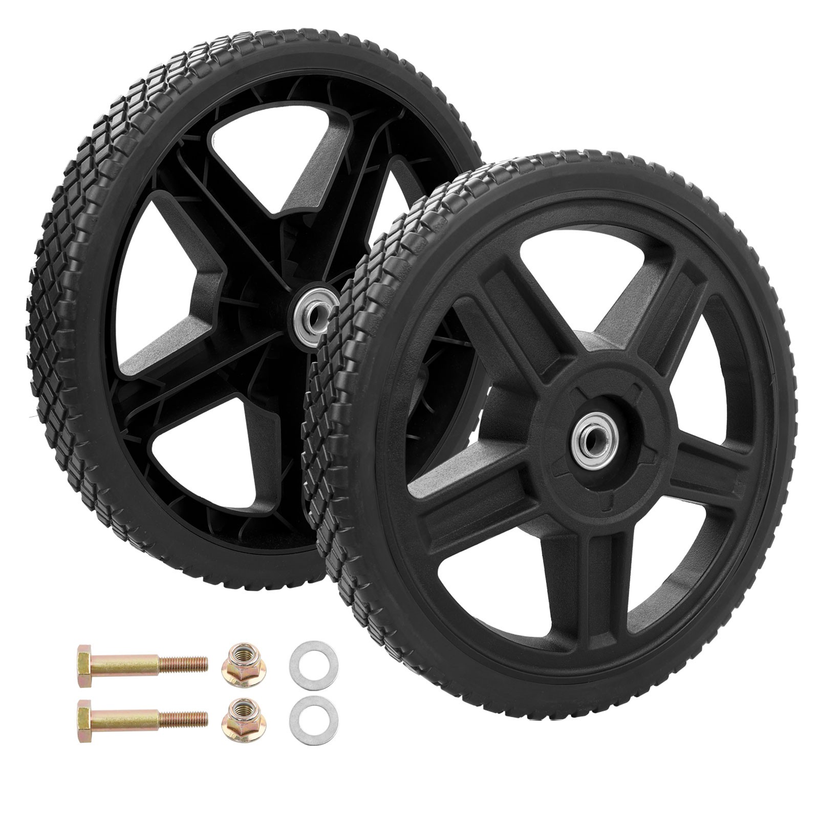 2x 12" Push Lawn Mower Plastic Wheel Fit Craftsman Mower Generator Garden Tiller gallery
