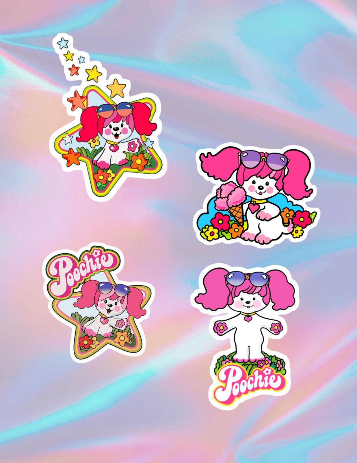 Poochie Retro Cartoon 4pc Sticker Pack gallery