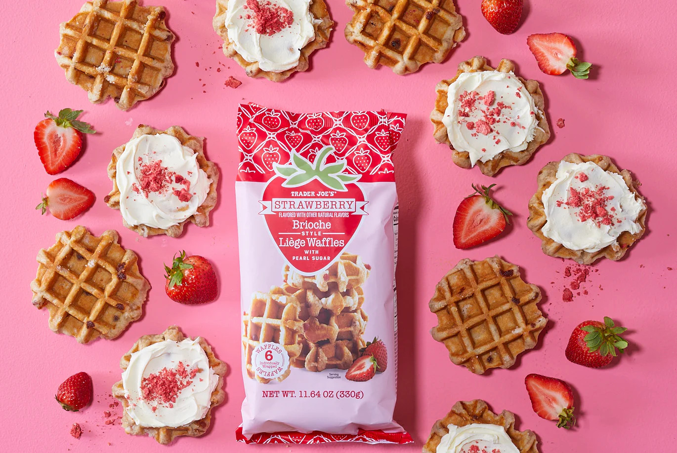 2-Pack Trader Joe's Strawberry Brioche Style Liege Waffles gallery