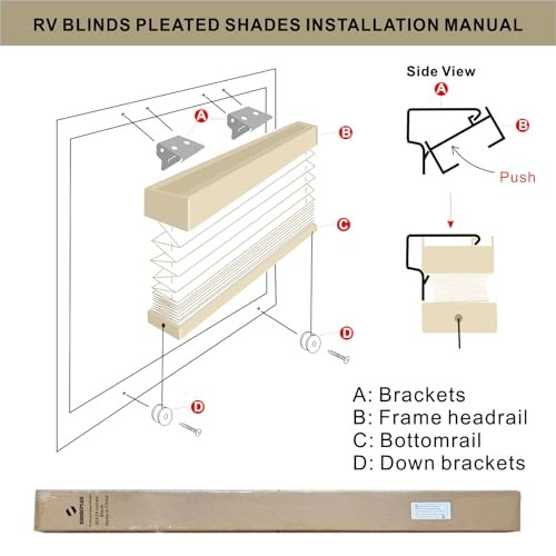 RV Blinds,RV Pleated Shades,RV Window Shades,Camper 20" W x 24" H Cappuccino gallery