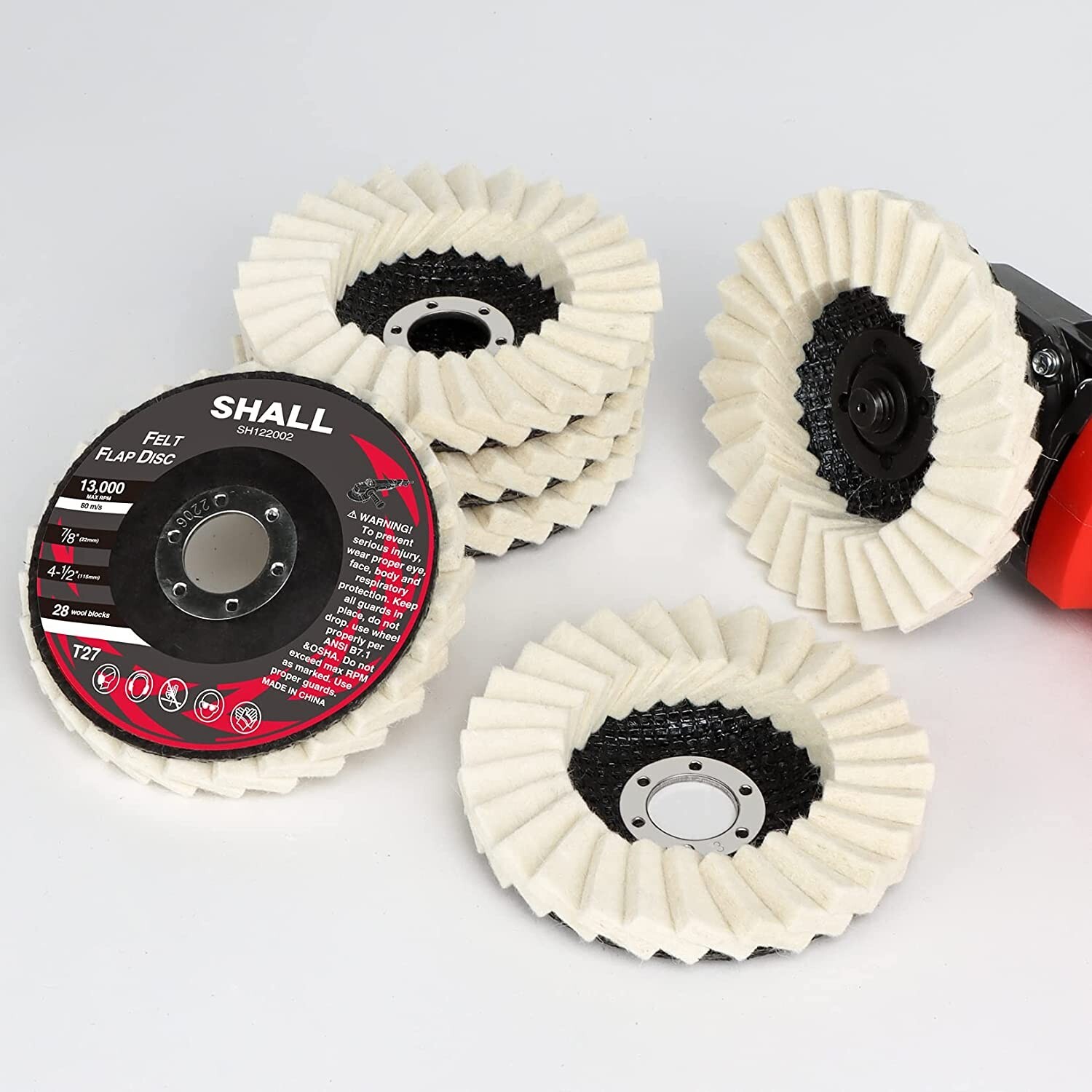 SHALL 4-1/2" Wool Polishing Discs Finishing Wheel Buffing Pads,for Angle Grinder gallery