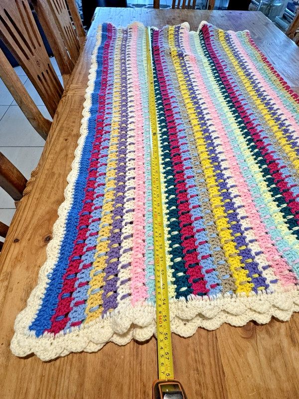 Hand Crochet Afghan Blanket Throw Red Green Blue Yellow Pink Purple gallery