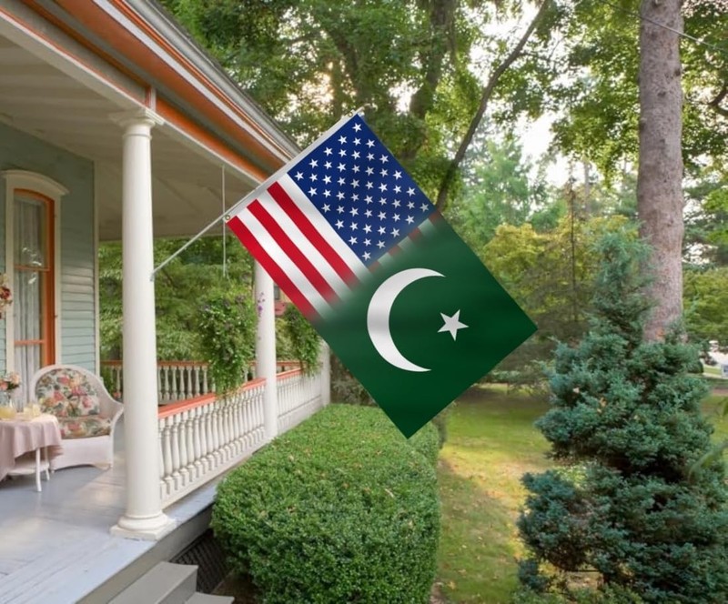 American Pakistan Combination Flag 3X5FT,US Pakistani Friendship Flags,Both Side gallery