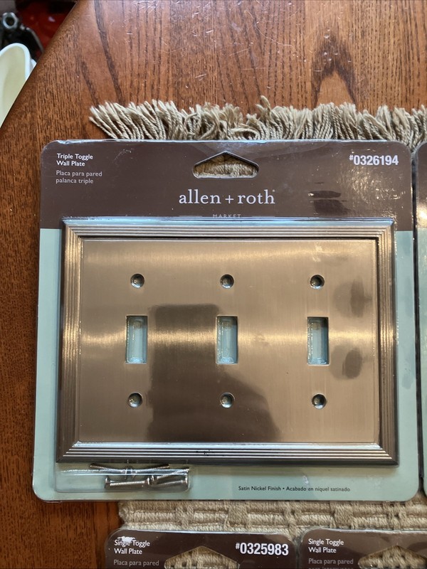 Allen + Roth Triple/Double/Single Toggle Wall Plate Satin Nickel Light Switches gallery