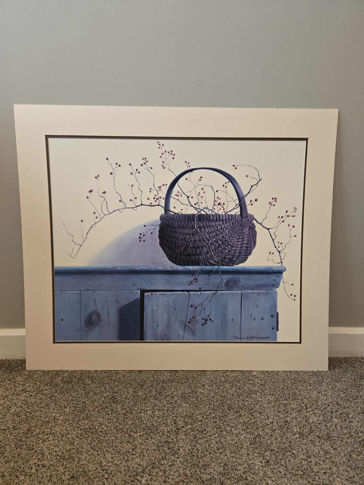 Wild Rose Berries Large Matted Print Picture Size 28 X 33 Inches Pauline Camp gallery