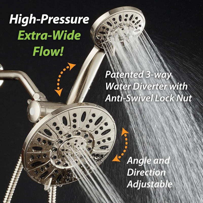 Top Quality Rainfall Shower Head Combo - Brushed Nickel gallery