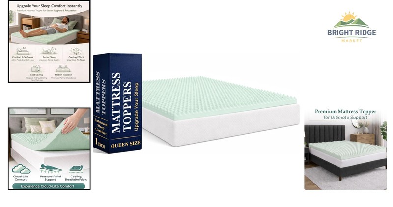 1-Inch High Density Foam Mattress Topper, CertiPUR-US Certified for Comfort gallery
