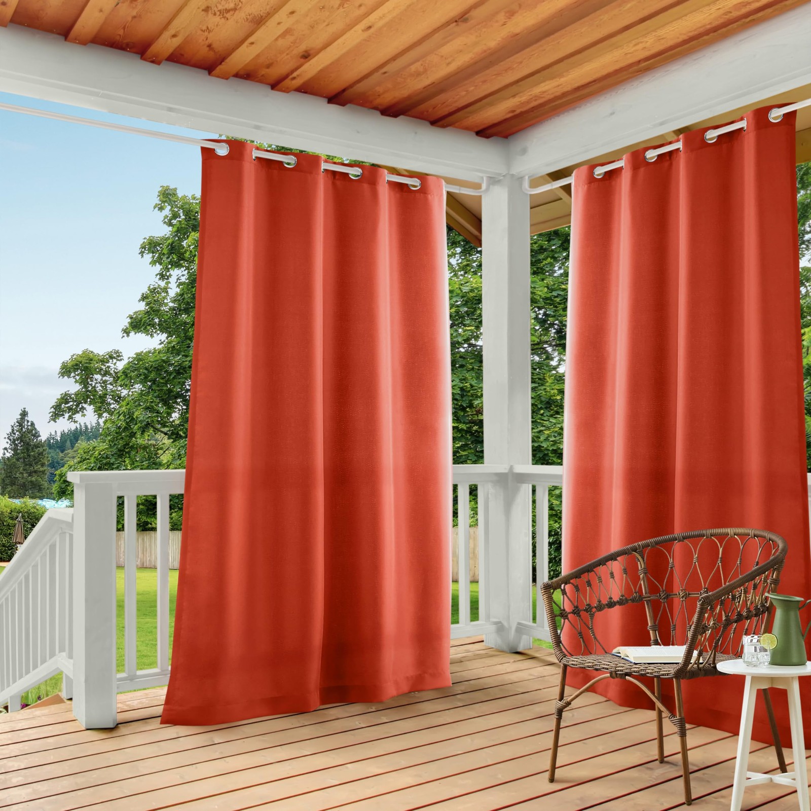 Exclusive Home Curtains, Polyester, 1 Pair, Polyester, Mecca Orange, 54x120 gallery
