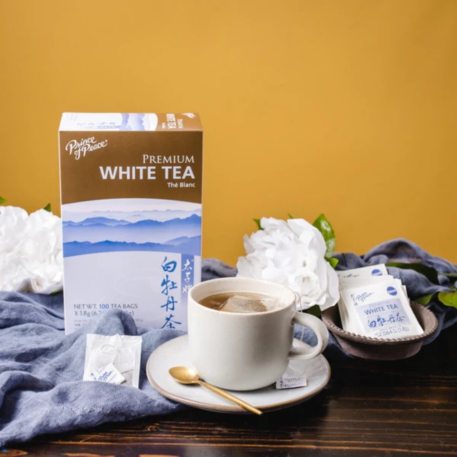 Premium White Tea, 100 Tea Bags Each Box -Prince of Peace gallery