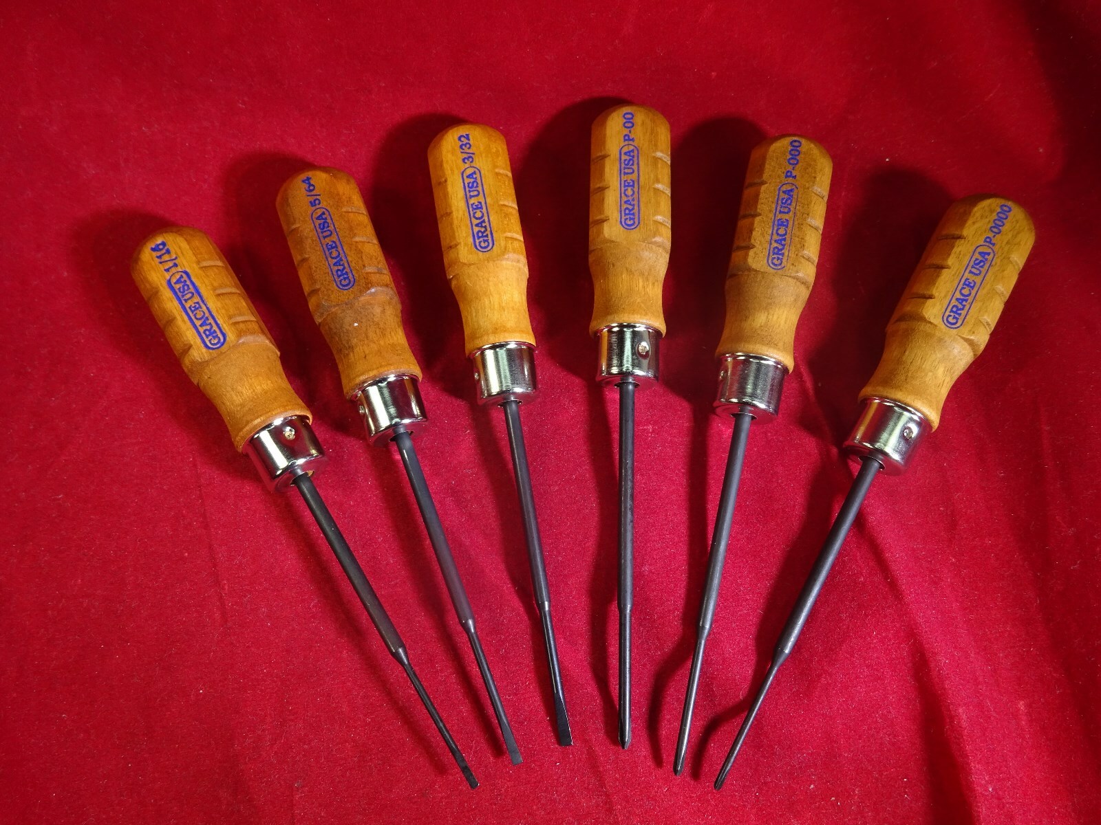 Grace USA MS-6 6pc Micro Screwdriver Set 3 Flat 3 Phillips MADE IN USA gallery