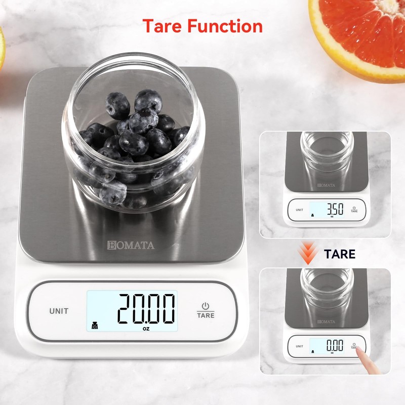 White IPX6 Waterproof Kitchen Scale 5kg 11lb High Precision Digital Backlight gallery