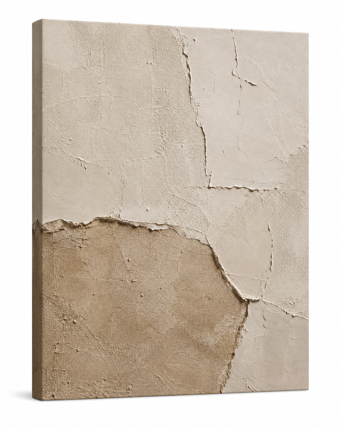 Neutral Textured Abstract Canvas Wall Art Framed Beige Minimalist Decor gallery