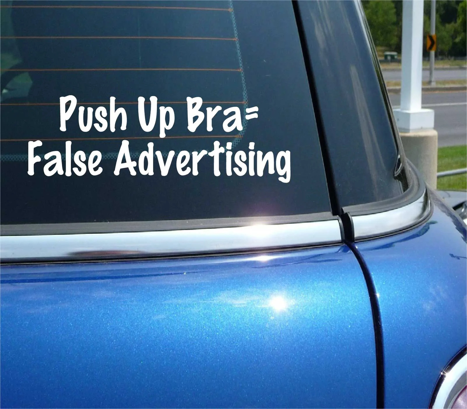 PUSH UP BRA FALSE ADVERTISING DECAL STICKER FUNNY WOMAN GIRLS BOOBS TITS CAR gallery