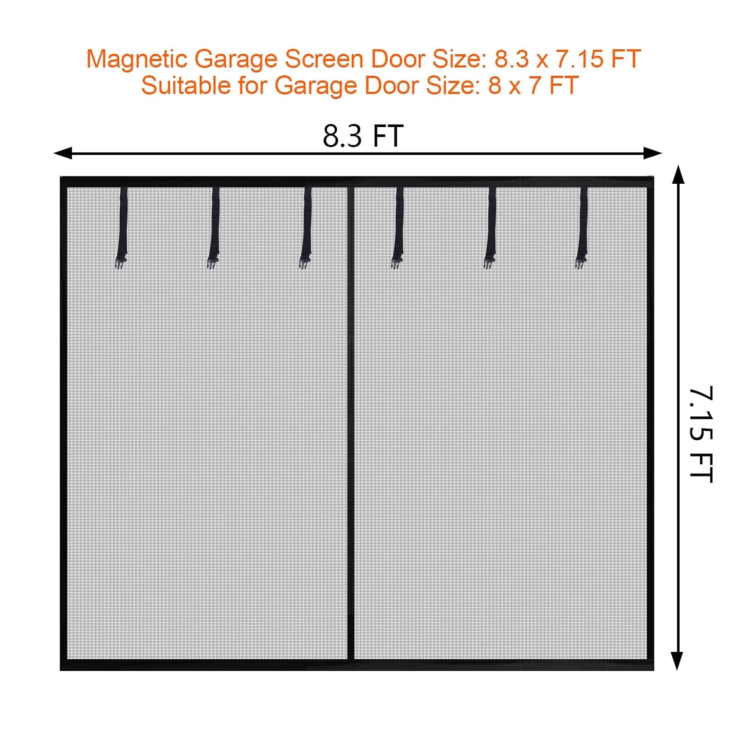 8x7ft Magnetic Garage Door Screen, Polyester Magnetic Screen Door, Garage Door gallery