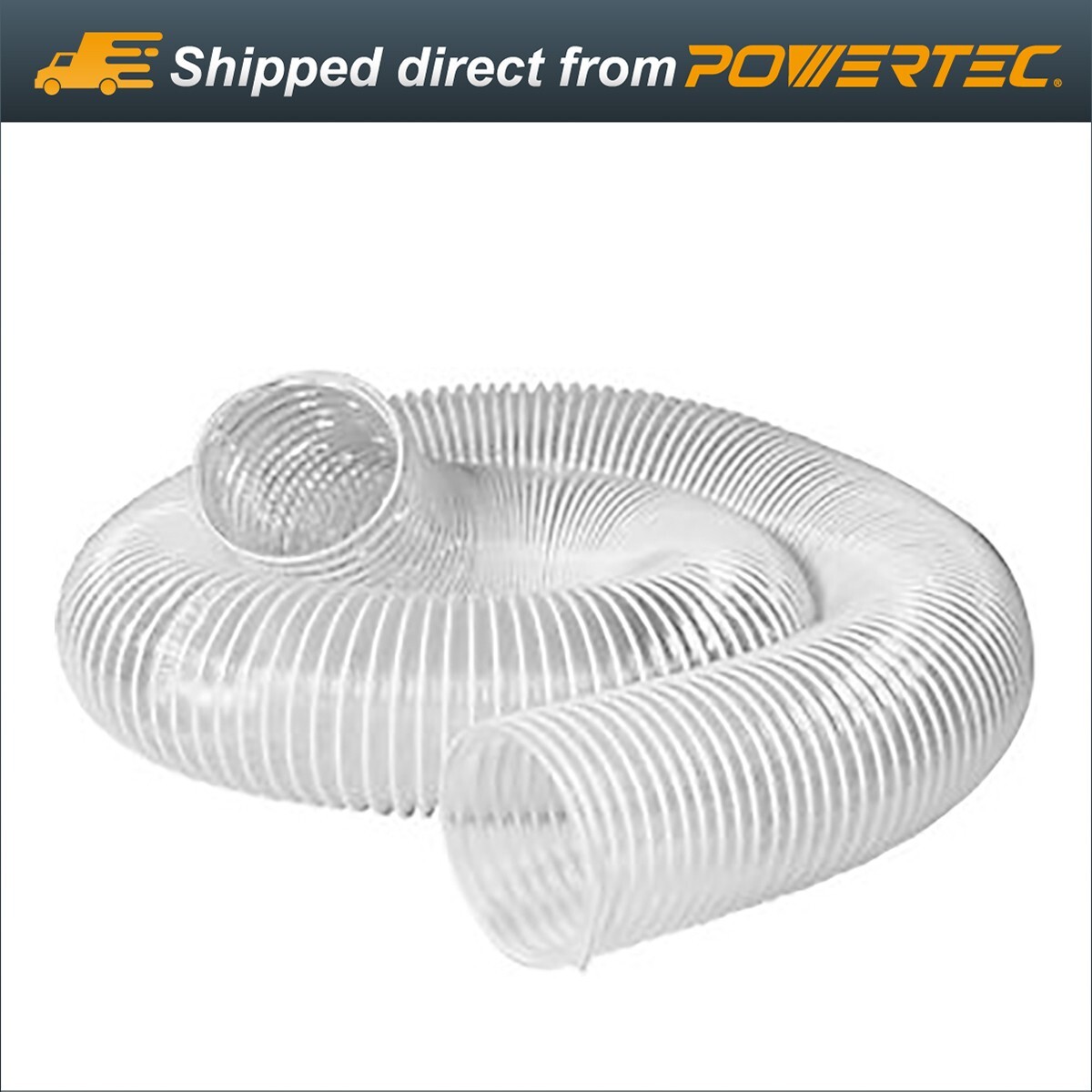 POWERTEC Flexible Heavy Duty PVC Dust Collection Hose, Clear 6 in x 5 Ft (70239) gallery