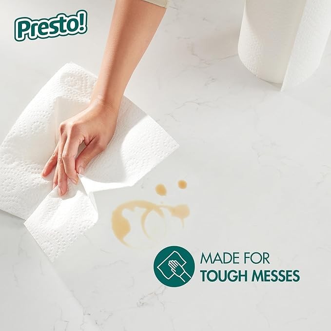 Presto! Ultra-Strong Premium Paper Towels, 158 Sheet Huge Roll - Flex-a-Size, 12 gallery