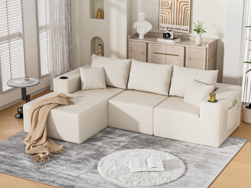 106" Cloud Modular Sectional Sofa Couch with L-Shape Chaise for Living Room gallery