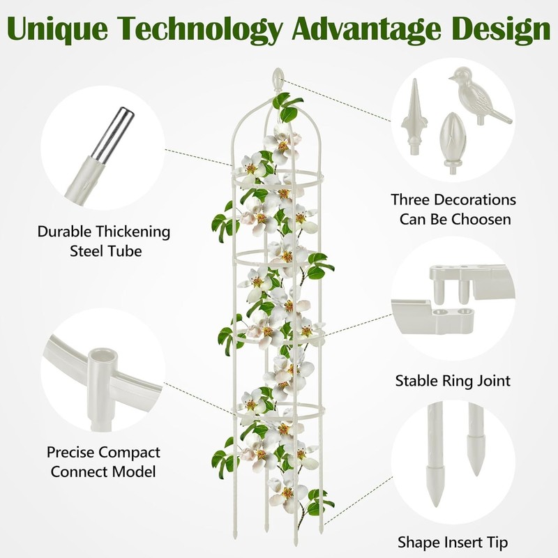 Rustproof Garden Trellis 6ft Adjustable Support for Roses and Climbing Vines gallery