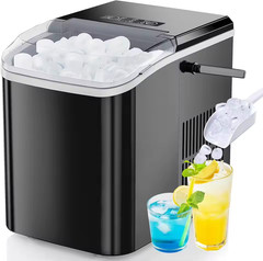 Portable Ice Maker Machine 26lbs/24H 9 Cubes in 6 Mins Self-Cleaning Quiet